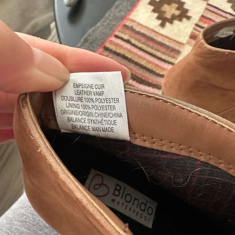 Blonde waterproof tan Brown leather Ankle Boots - Picture 11 of 11